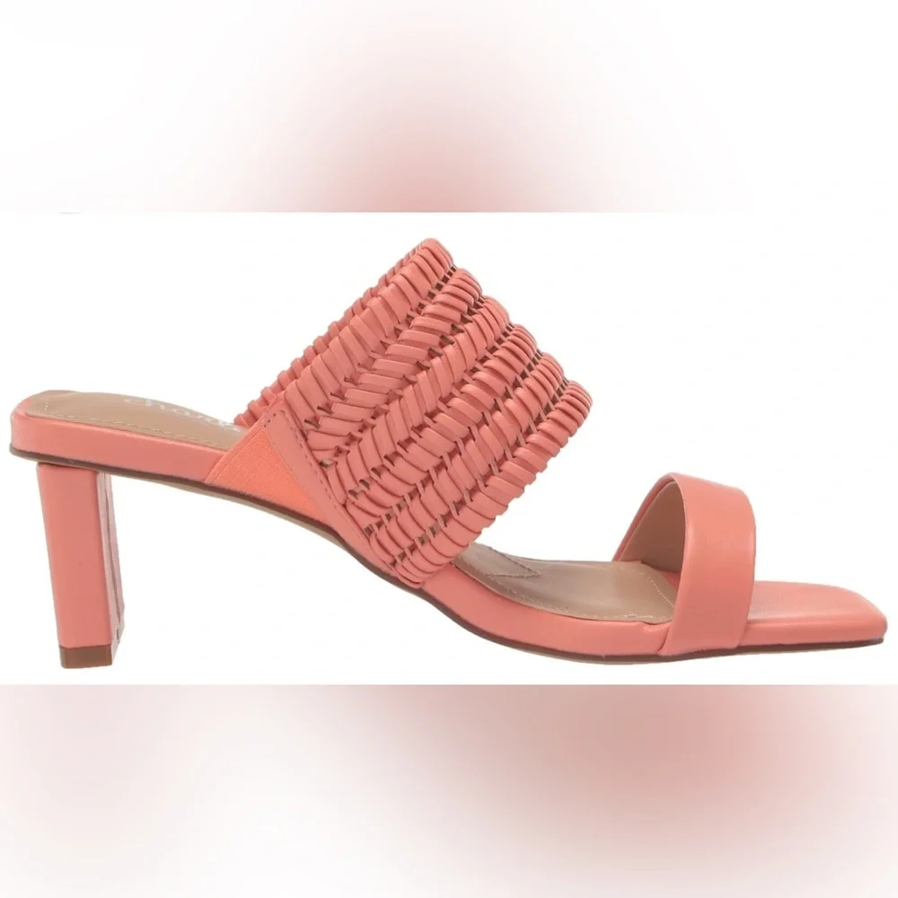 Charles David Coral Fantasy Woven Strap Sandals Coral size 6.5